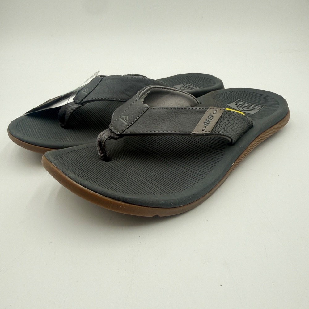 Reef Men's Size 12 Santa Ana Thong Sandals Flip Flops NWT Grey New ($55 Retail)